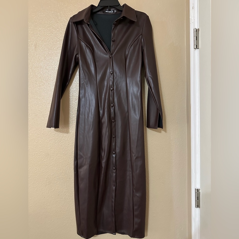 Faux leather dress
